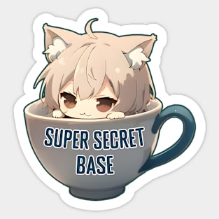 Anime Cup Cat Super Secret Base Sticker